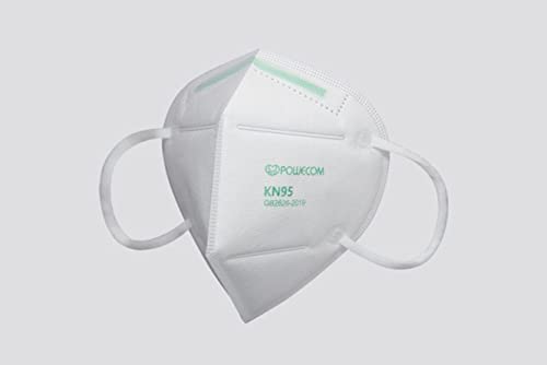 POWECOM KN95 Face Mask for Adults with Filtration > 95%, Comfortable Ear Loops and Lightweight Design, 10-Pack