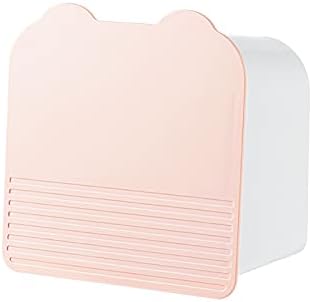 MORNITE Wall Organizer Box Jar, Bathroom Vanity Storage Canister Holder for Cotton Swabs,Balls,Makeup Pads,Sponges,Bath Salts,Sanitary Napkins, Kitchen Office Bedroom Washroom,Pink