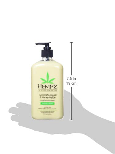 Hempz Body Lotion - Sweet Pineapple and Honey Melon - Daily Moisturizing Cream - 17oz,(Pack of 2)