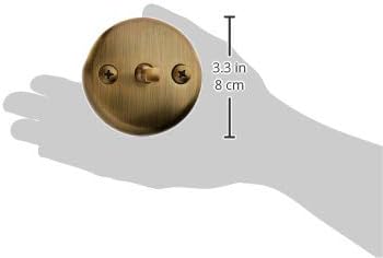 PF WaterWorks PF0960-ABBath Tub/Bathtub Drain Trip Lever Overflow Face Plate with Matching Screw for Waste and OverflowAntique Brass