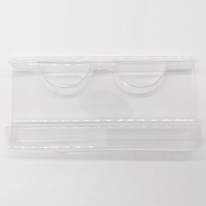 100 Pieces Clear Eyelash Trays Holder Lash Tray Holder Plastic Eye Lash Trays Empty Eye Lash Trays Holder Plastic False Eyelash Tray for False Eyelash Storage Dispaly, 4.2 x 2 Inches