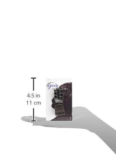 Goody SlideProof Mini Claw Clips, 2 Ct, Black/Brown, Secure Grip for Quick & Easy Hairstyles, Chic Hair Styling Accessories for Women, Men, Boys & Girls, Suitable for All Occasions, All Hair Types