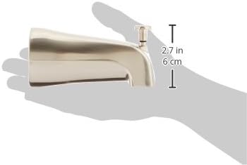 EZ-FLO 5 Inch Zinc Bath Tub Diverter Spout, 1/2 Inch IPS Pipe, Brushed Nickel, 15080