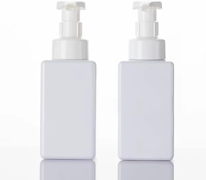 2 PCS-Foaming Soap Dispenser, Hand Soap Dispenser, Refillable Foam Liquid Hand Soap Empty Plastic Pump Bottle Container for Bathroom Vanities, Kitchen Sink, Hospital, Clinic（17 oz ） (White)