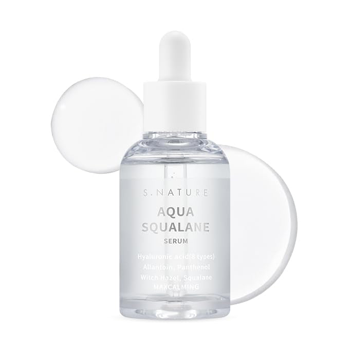 S.NATURE AQUA SQUALANE SERUM | Deeply hydrated Facial Serum for All Skin Type, Soothing, Pore Tightening and Sebum control Benefits, Korean Skin Care (2.37 Fl.Oz)