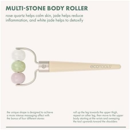 Stone Body Roller with Rose Quartz, Jade & White Jade by EcoTools