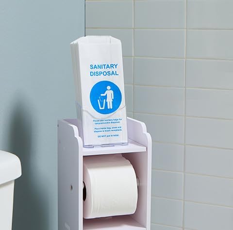 Bulk Restroom Supplies - Sanitary Disposal Bags for Feminine Products, 1000 Count, 4x2x9 Inches, Discreet Tampon Napkin Disposal with Odor Control, Commercial Bathroom Hygiene