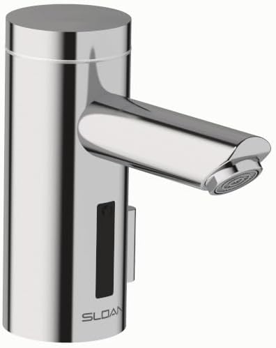 Sloan Optima EAF-200 Sensor Activated Touch-Free Faucet, Commercial Grade w/Mounting Hardware & Integrated Side Mixer - 0.5 GPM Bluetooth Hardwired Deck-Mounted Mid Body, Polished Chrome, 3335051