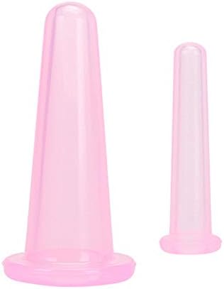 BWESOO 4Pcs Massage Cupping Set Silicone Mini Facial Cups Face Massager Helper Skin Care Neck Back Eyes Massaging Cup Safe to Use, Don't Worry About Burns Health Care Products (Pink)