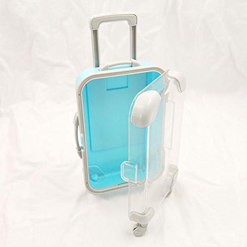 HBZGTLAD 10pcs false eyelashes packaging box pink luggage lashes suitcase luxury mink lashes packing fluffy and curly case empty (blue)