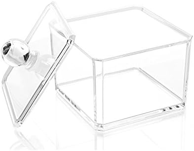 Kamay's Transparent Cotton Ball Pad Swabs Make Up Pads Dispenser Holder Organizer Container with lid Multifunction Acrylic Cosmetic Makeup Organizer (C)