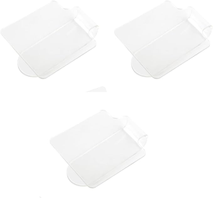 3Pcs Makeup Hand-held Palette, Professional Makeup Mixing Tray, Clear Acrylic Palette for Foundation, Eyeshadow, Cosmetics, Powders and Nail Art Manicure