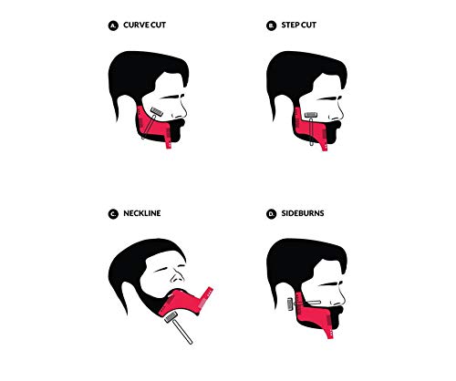 WOIWO 2 PCS Men's Beard Comb Sideburns Styling Comb With Brush Beard Trimming Template Comb Beard Styling Comb Makeup Comb