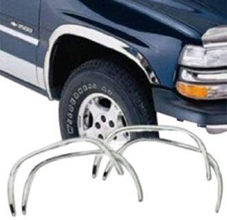 QMI 145003 - Fender Trim Compatible with Chevy S10 and GMC S15 Pickup (Full Arch) Mirror Polished Stainless Steel Wide Width Set Of 4