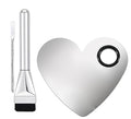Makeup Mixing Palette Set – Stainless Steel Heart Palette with Foundation Brush & Spatula, Reusable Makeup Plate for Facial Cosmetic/Nail Art/Pigment Blending