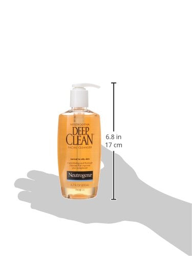 Neutrogena Deep Clean Daily Facial Cleanser with Beta Hydroxy Acid for Normal to Oily Skin,Alcohol-Free,Oil-Free & Non-Comedogenic,6.7 fl. oz,(Pack of 2)