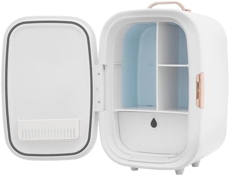 12L Portable Skincare Fridge - Mini Cosmetic Refrigerator with Cooling & Heating, Adjustable Shelves for Makeup, Perfumes, Facial Masks, Lipsticks - Compact Beauty Storage (White)