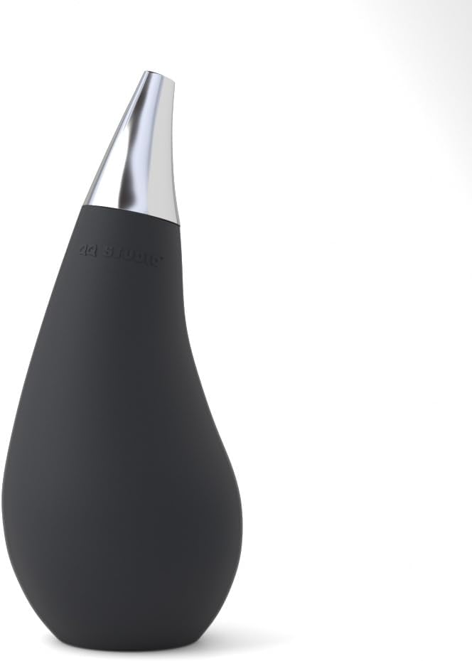 Kitchen Bathroom Counter top Squeezable Soap Dispensers Tear Drop Shape Bottle (Black, ~7oz)