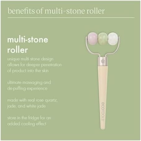 Stone Body Roller with Rose Quartz, Jade & White Jade by EcoTools