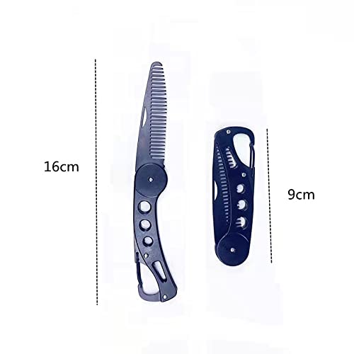 Stainless Steel Folding Beard and Mustache Comb for Men's Grooming - Anti-Static Hair Styling Pocket Beard Comb