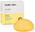pureSOL Golden Turmeric Konjac Sponges - Activated Charcoal - Facial Sponge, 100% Natural Sponge - Ideal for Acne, Exfoliating