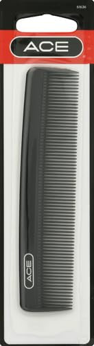 ACE Pocket Fine Tooth Comb - 4.5 Inch, Black - Great for All Hair Types - Fine Comb Teeth for Thin to Medium Hair - Durable for Everyday and Professional Use