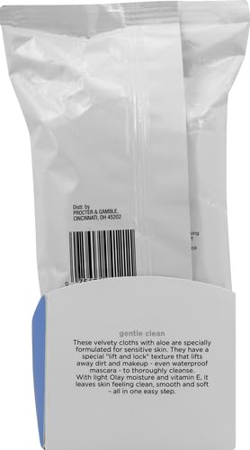 Olay Cleanse Gentle Facial Cloths,Fragrance Free,30 Count (Pack of 12)