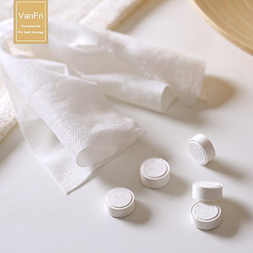 VanFn Disposable Mini Compressed Towel, 100 Count, Pure Cotton Material, Skin-Friendly, Portable, Easy to Use, Ideal for Travel, Home, Outdoor Activities