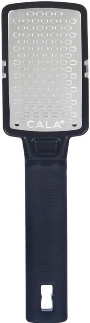 CALA Silky Glide Pro Callus Remover Foot File (Black), Stainless Steel Micro-File with Wide Surface for Wet or Dry Skin, Soft Grip Handle for Comfort & Control, Reusable Travel Tool