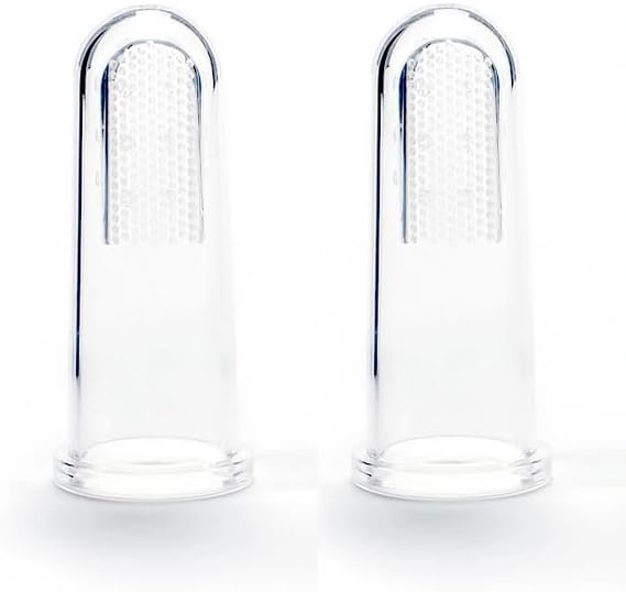 2/Pcs Baby Finger Toothbrush Silicone Infant Finger Cleaning Massager Brush for Teeth & Gums
