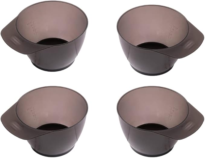 GSHLLO 4 PCS Plastic Hair Color Mixing Tint Bowls - Hair Dye Tinting Tools for Salon Hairdressing