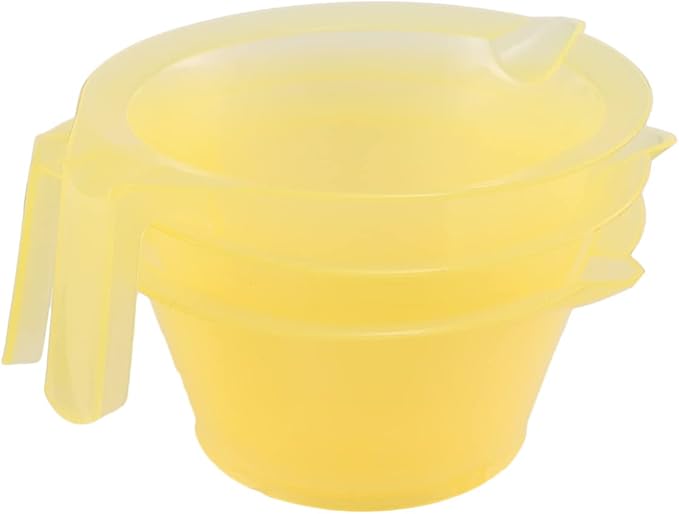Hair Color Mixing Bowl with Handle 3-Piece Plastic Hair Dye Bowls for Salon and Home Diy Coloring Easy to Clean Tint Cups