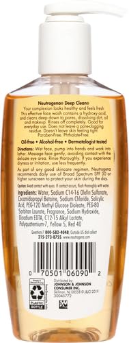 Neutrogena Deep Clean Daily Facial Cleanser with Beta Hydroxy Acid for Normal to Oily Skin,Alcohol-Free,Oil-Free & Non-Comedogenic,6.7 fl. oz,(Pack of 2)