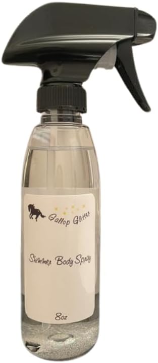 Horse Gallop Glitter Gift Set, 4 Items - Hoof Polish, Body Glitter, Mane and Tail Gel, Shimmer Body Spray (Silver)