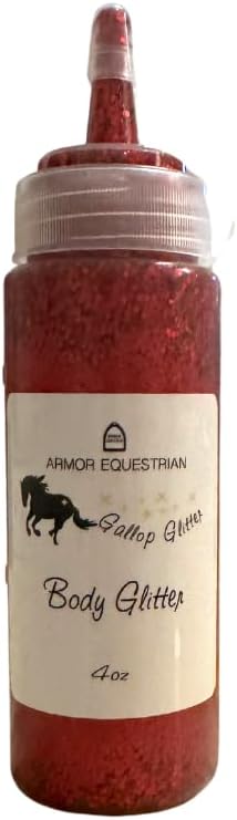Horse Gallop Glitter Gift Set, 4 Items - Hoof Polish, Body Glitter, Mane and Tail Gel, Shimmer Body Spray (Red)