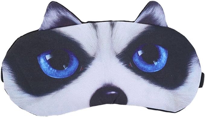 BE 3 Pack Dog Cat Sleep Mask with Gel Mask Cold Warm Compress Cute Funny Blindfold Eye Cover Kids Women Men Gift (Dogs)