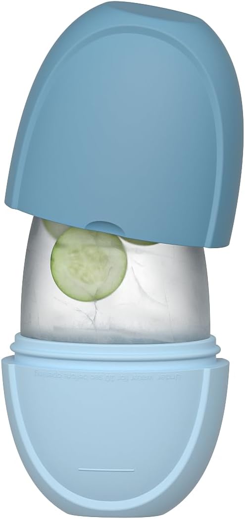 Ice Roller for Face, Ice Cube Facial Roller Massager, Reusable Silicone Face/Neck Ice Mold for Naturally Skin Care, De-Puff Eye Bags, Reduce Migraine Pain