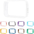 Buminee Clear Pouch, Makeup Bag, 6.6"x2.3"x4.7" TSA Approved Toiletry Bag-1 Pack All Clear