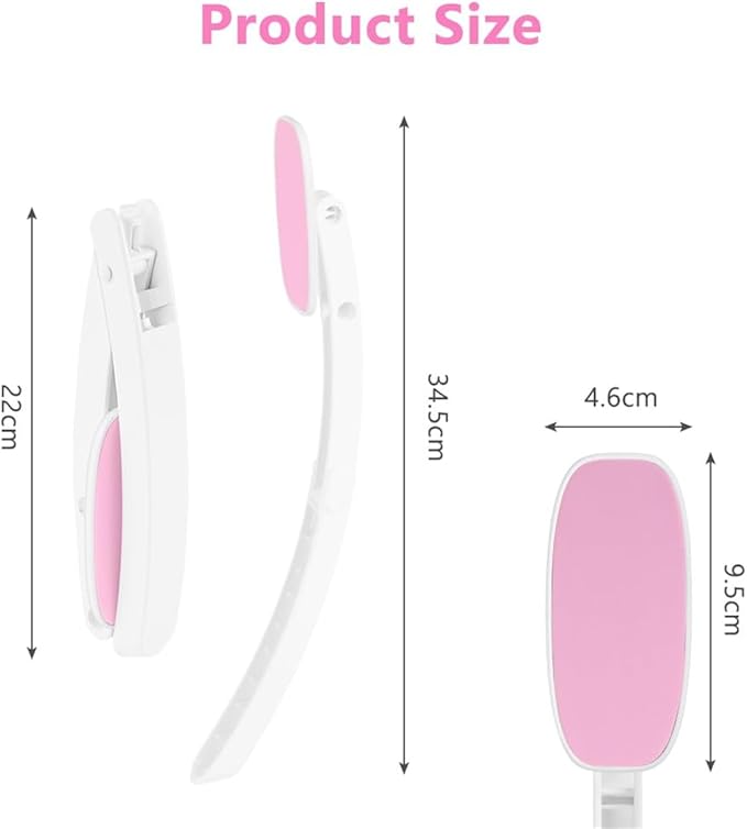 Back Lotion Applicator, 34.5 inch Length, Foldable Design, Pink, 2-in-1 Cream Applicator and Back Scrubber