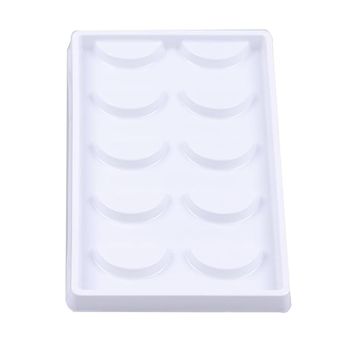 6 Packs 5 Pairs Eyelash Storage Book Eyelash Tray Holder Plastic Lash Tray Holder Eye Lash Tray Plastic Empty False Eyelash Trays Container Eyelash Storage Case Box, White