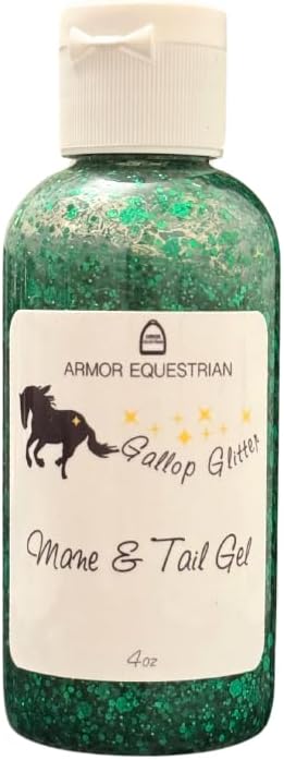 Horse Gallop Glitter Gift Set, 4 Items - Hoof Polish, Body Glitter, Mane and Tail Gel, Shimmer Body Spray (Green)