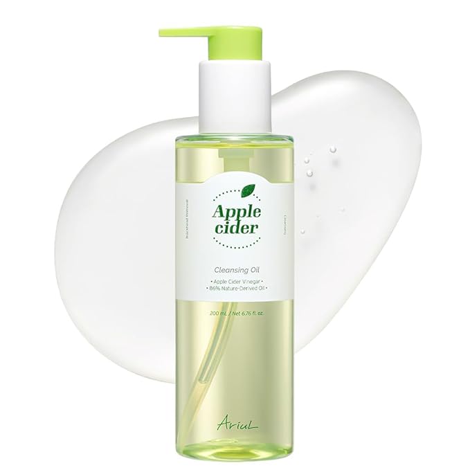 Ariul Apple Cider Cleansing Oil – Gentle Makeup Remover with Apple Cider Vinegar, Deep Pore Cleansing Facial Oil with Hydrating Botanical Oils, Korean Facial Cleanser (200 ml / 6.76 fl oz)
