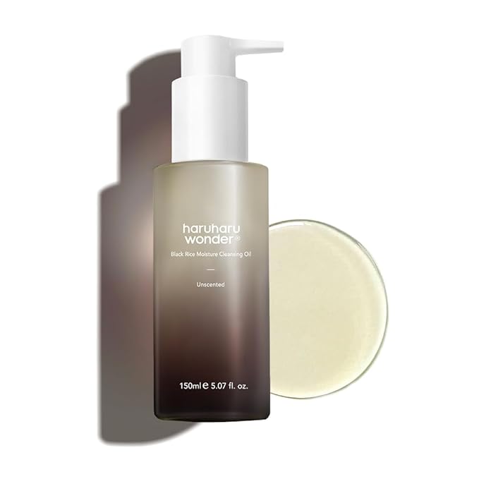 HARUHARU wonder Black Rice Moisture Cleansing Oil, Double Cleansing, Daily Makeup Remover, Pore Oil Cleanser, Korean Skincare, For sensitive, Non-comedogenic, 5.1 fl oz