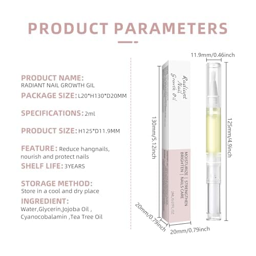 Cuticle Oil Pen, Cuticle Oil for Nail Strengthener, Radiant Nail Growth Oil with Tea Tree Oil, Cuticle Remover Pusher Oil Pen