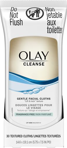 Olay Cleanse Gentle Facial Cloths,Fragrance Free,30 Count (Pack of 12)