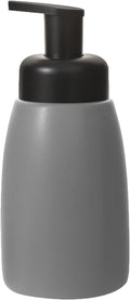 Foaming Hand Soap Dispenser Ceramic Jar Foam Dish Soap Dispenser for Bathroom and Kitchen Sink, Liquid Pump Bottle for Shampoo, Body Wash, Hand Soap, Grey