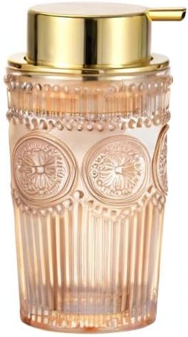 Foaming Hand Soap Dispenser, Glass Foam Soap Holder, Refillable Lotion Dispenser (L-Gold-Foaming)