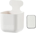 MORNITE 2 Pcs Magnetic Cup, Magnetic Locker Storage Pen Holder Organizer for Fridge Laundry, Basket for Board Desks, White