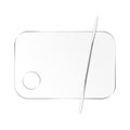 2 Pcs Acrylic Makeup Palette Makeup Mixing Tray with Makeup Spatula for Beauty Salon Color Cream Liquid Foundation Mixing Palette (Rectangular)