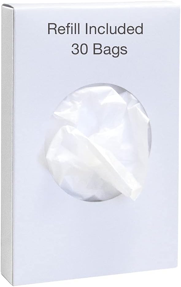 Feminine Hygiene Disposal Bag Dispenser with Refill Bags – Sanitary Napkin & Tampon Disposal System for Restrooms, Chrome